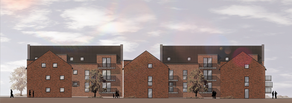 Konzept Neubau der Walddörfer Wohnungsbaugenossenschaft in Bargfeld-Stegen von Architekturbüro Sawallich